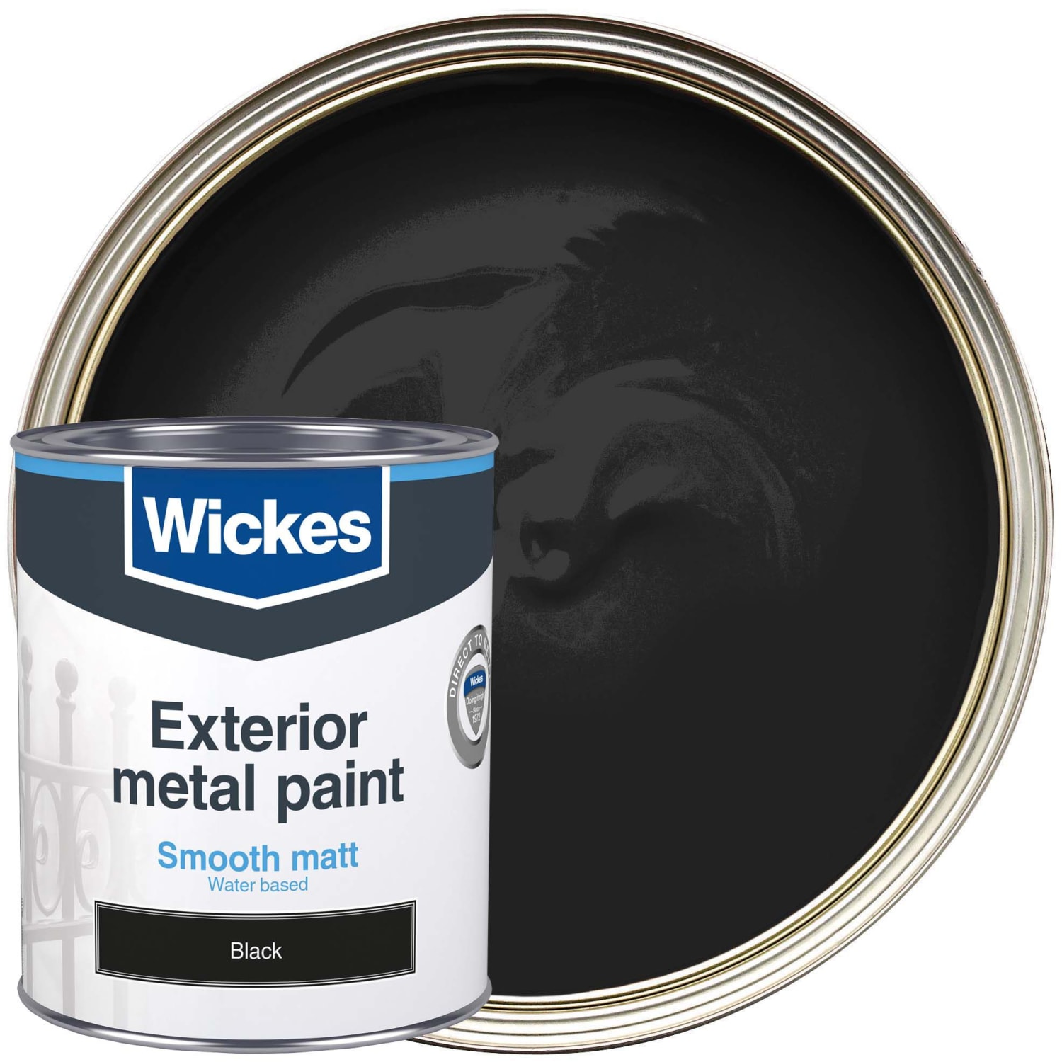 Wickes Smooth Finish Metal Paint - Matt Black - 750ml