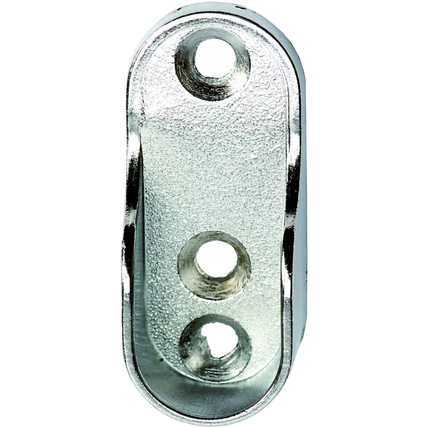 Wickes Interior Wardrobe Rail Oval End Socket 15mm Chrome Pack