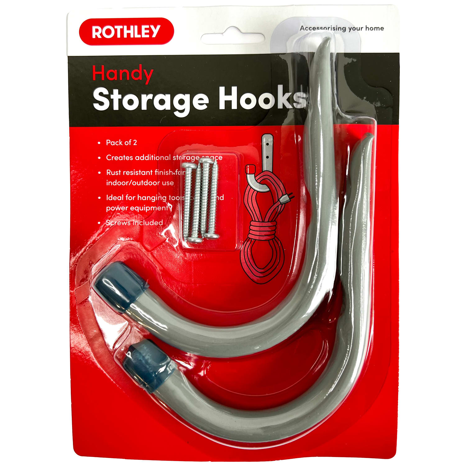 Rothley Handy Storage Hooks 2 Pack Wickes