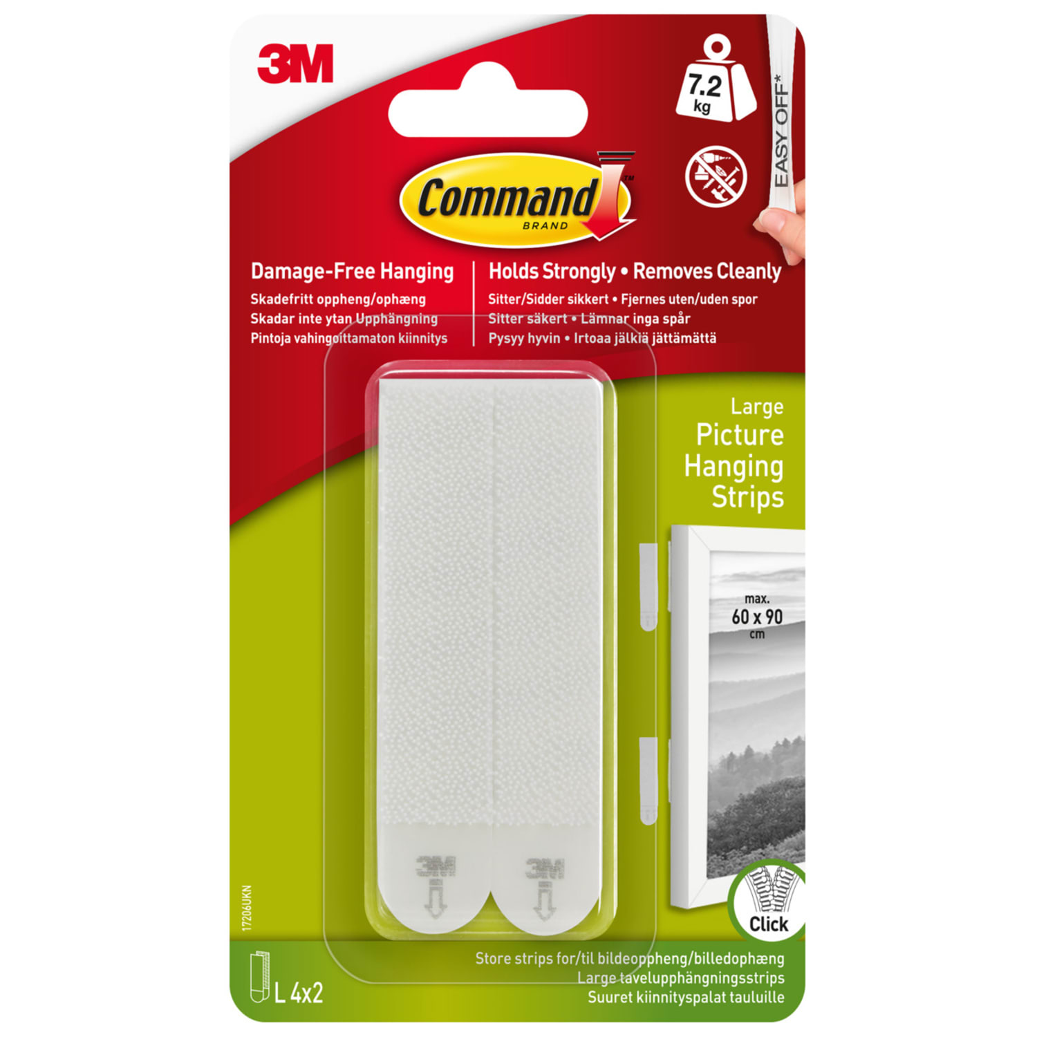 Command Picture Hanging Strips, Large, White, 14-Pairs