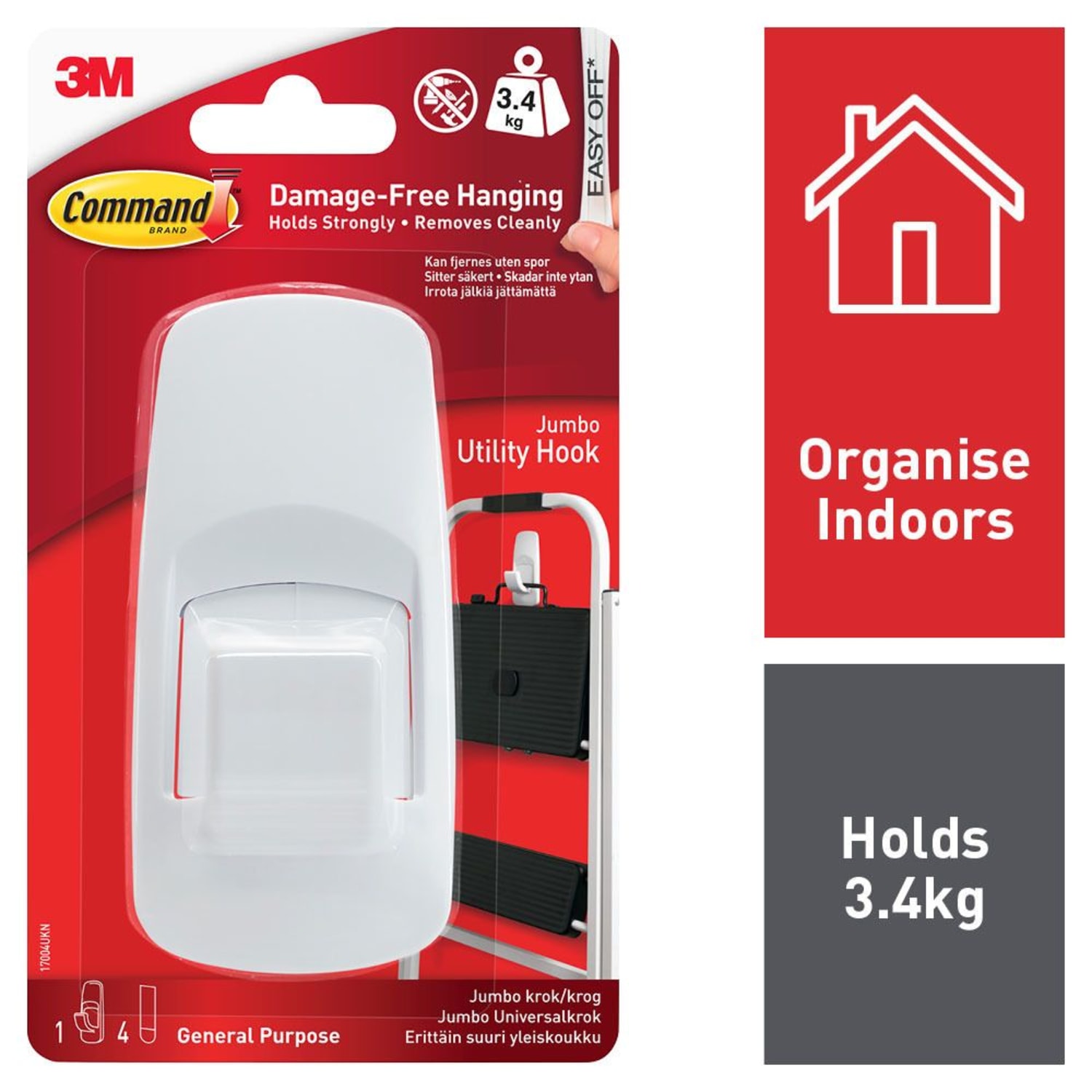 Command White Jumbo Hook Wickes