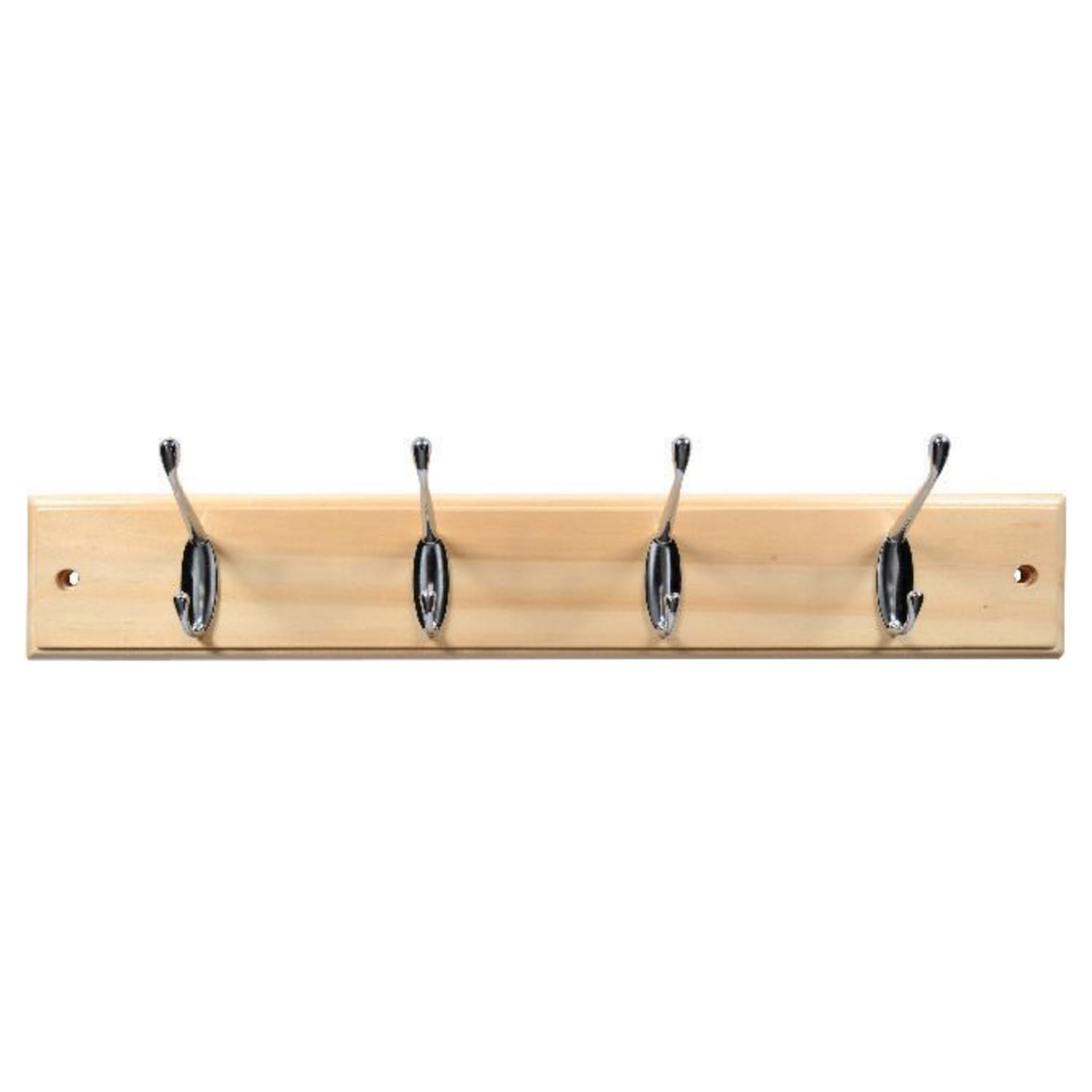 Wickes Hat & Coat Hook Rack - Pine & Chrome