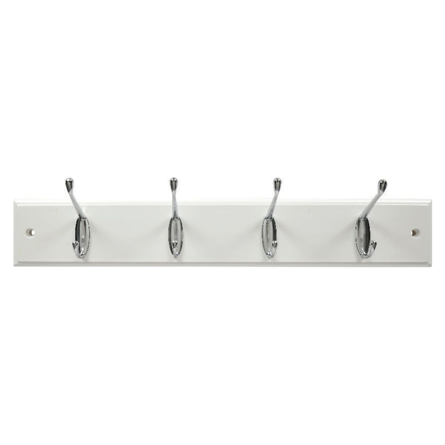 Wickes Hat & Coat Hook Rack - White & Chrome