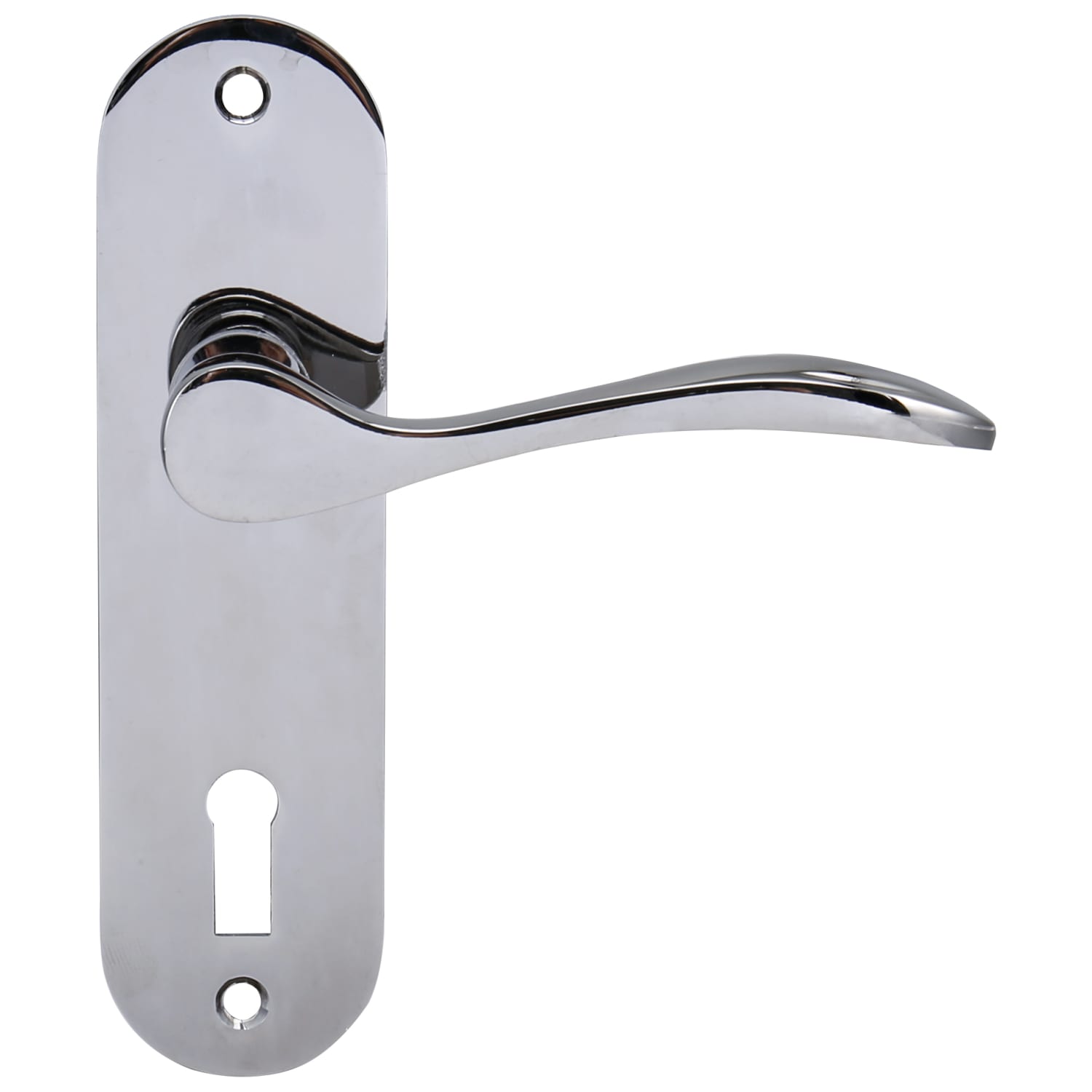 Paris Polished Chrome Lock Door Handle - 1 Pair