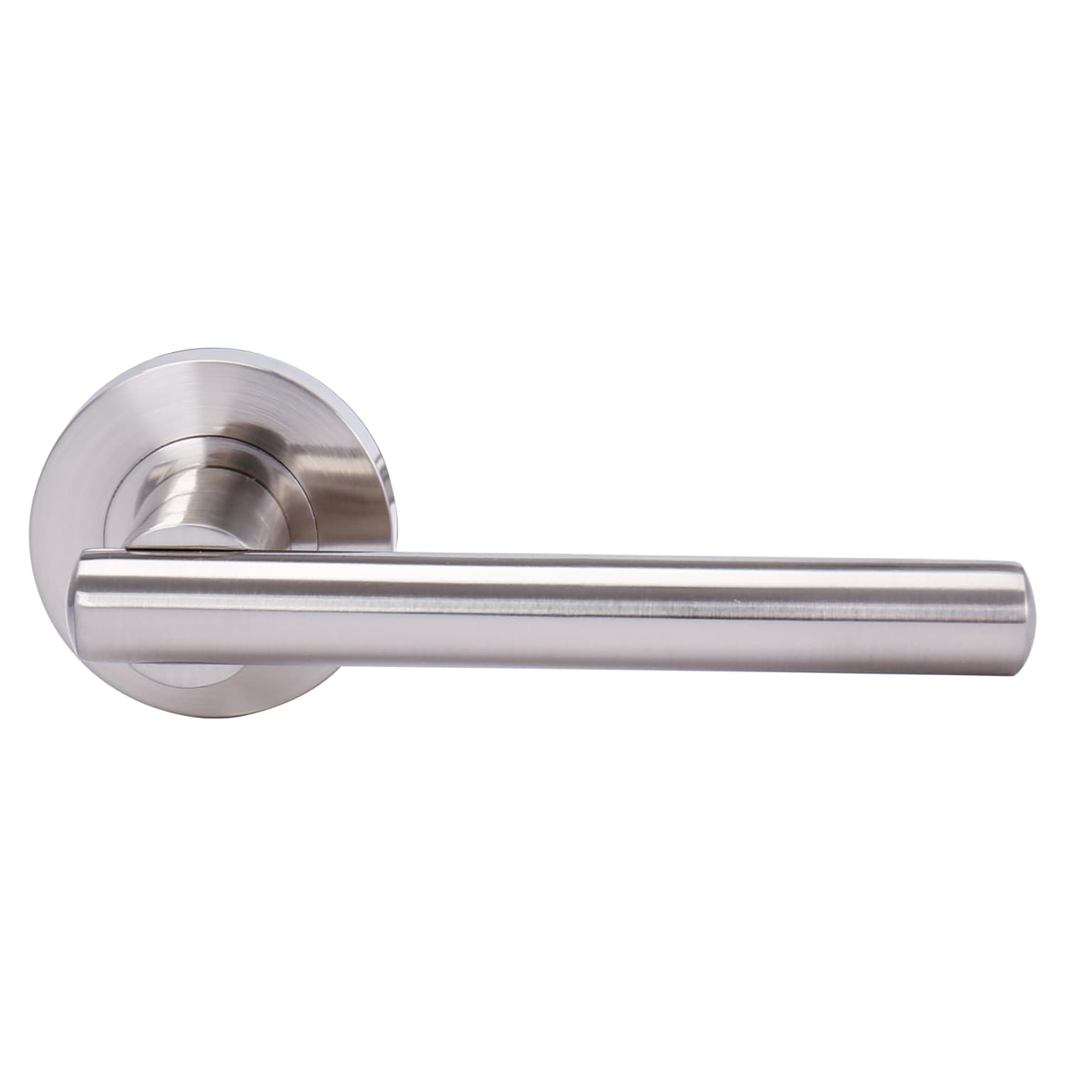 Paris Satin Nickel Round Rose Door Handle - 1 Pair