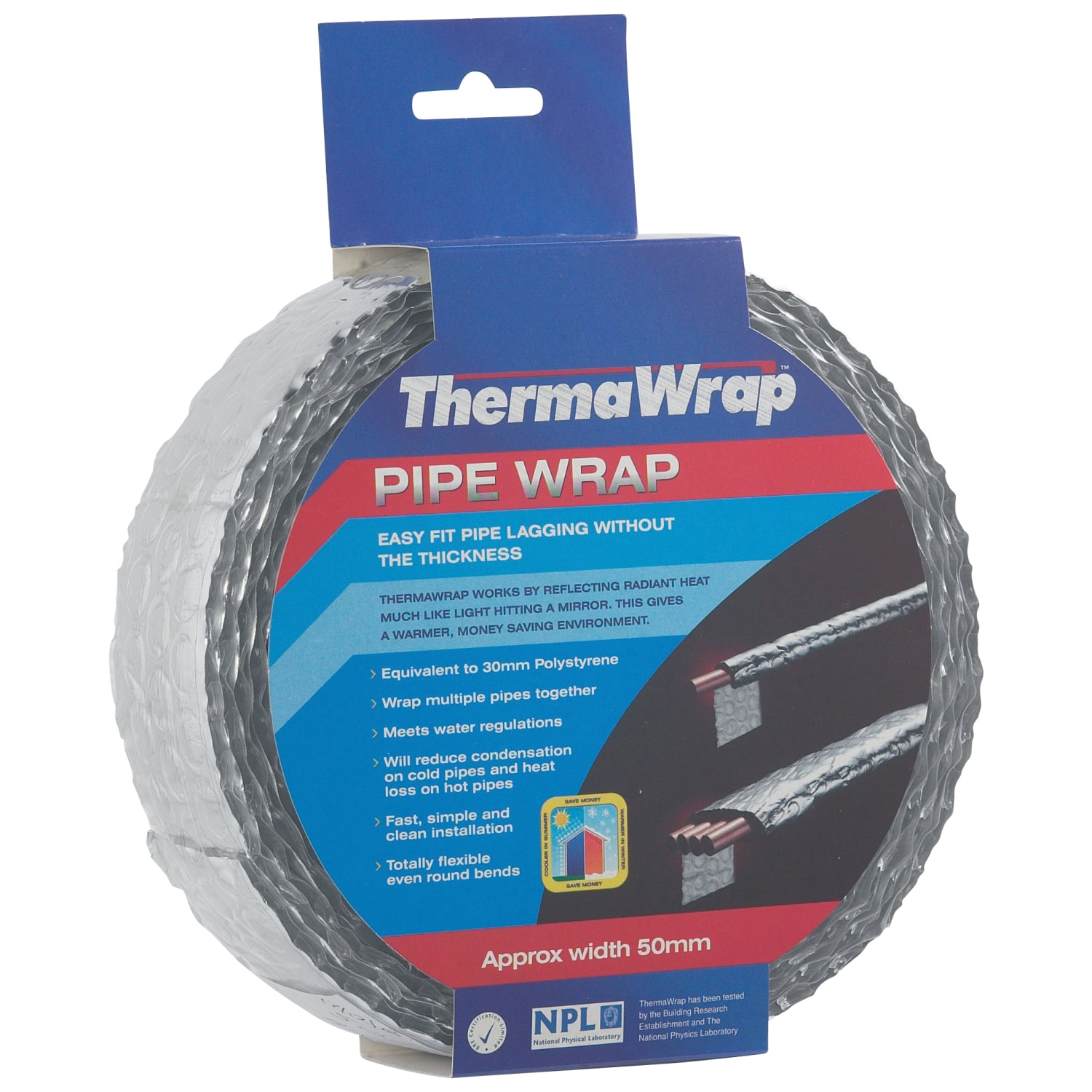 ThermaWrap Spiral Foil Wrap Insulation 50mm x 7.5m