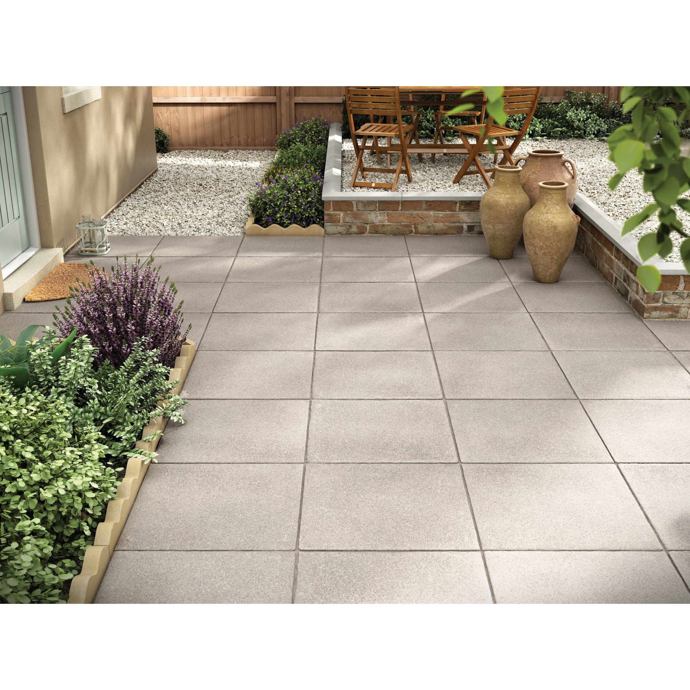 Marshalls Indian Sandstone Riven Grey Multi Paving Slab 600 X 600 X 22