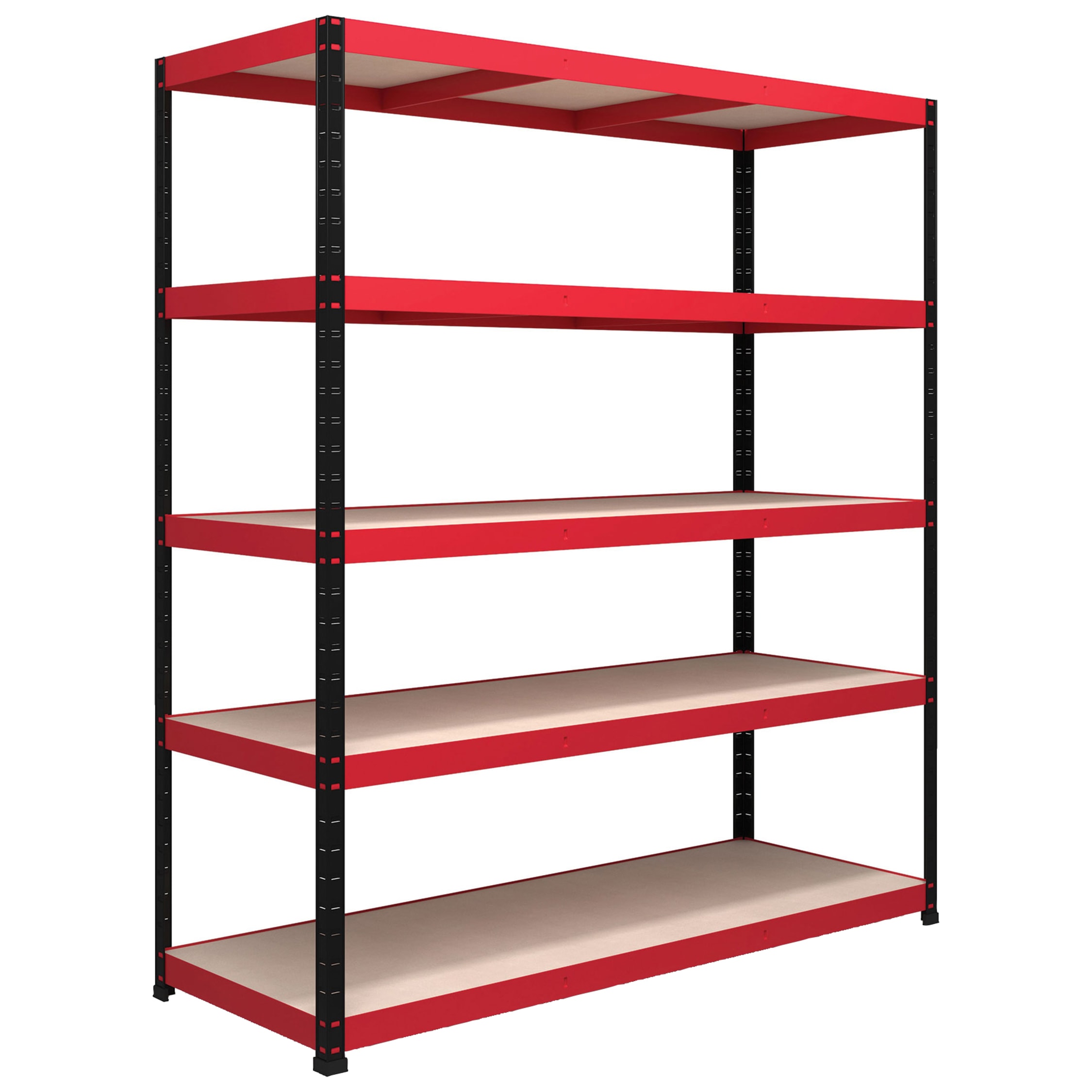RB Boss Shelf Kit 5 MDF Boltless Shelves Red/Black NEW 13501 1800 x 1600 x 600 