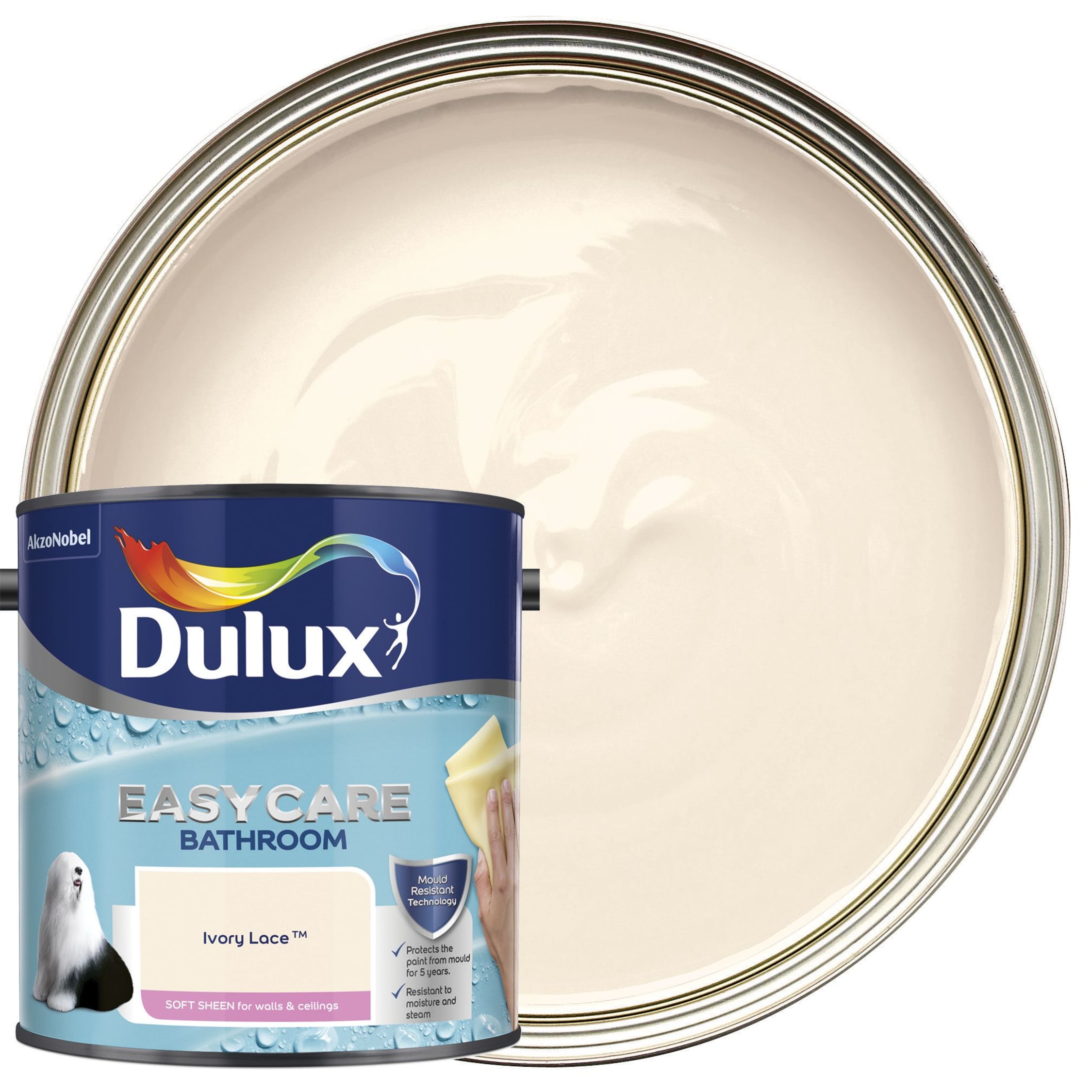 Dulux Easycare Bathroom Soft Sheen Emulsion Paint Polished Pebble
