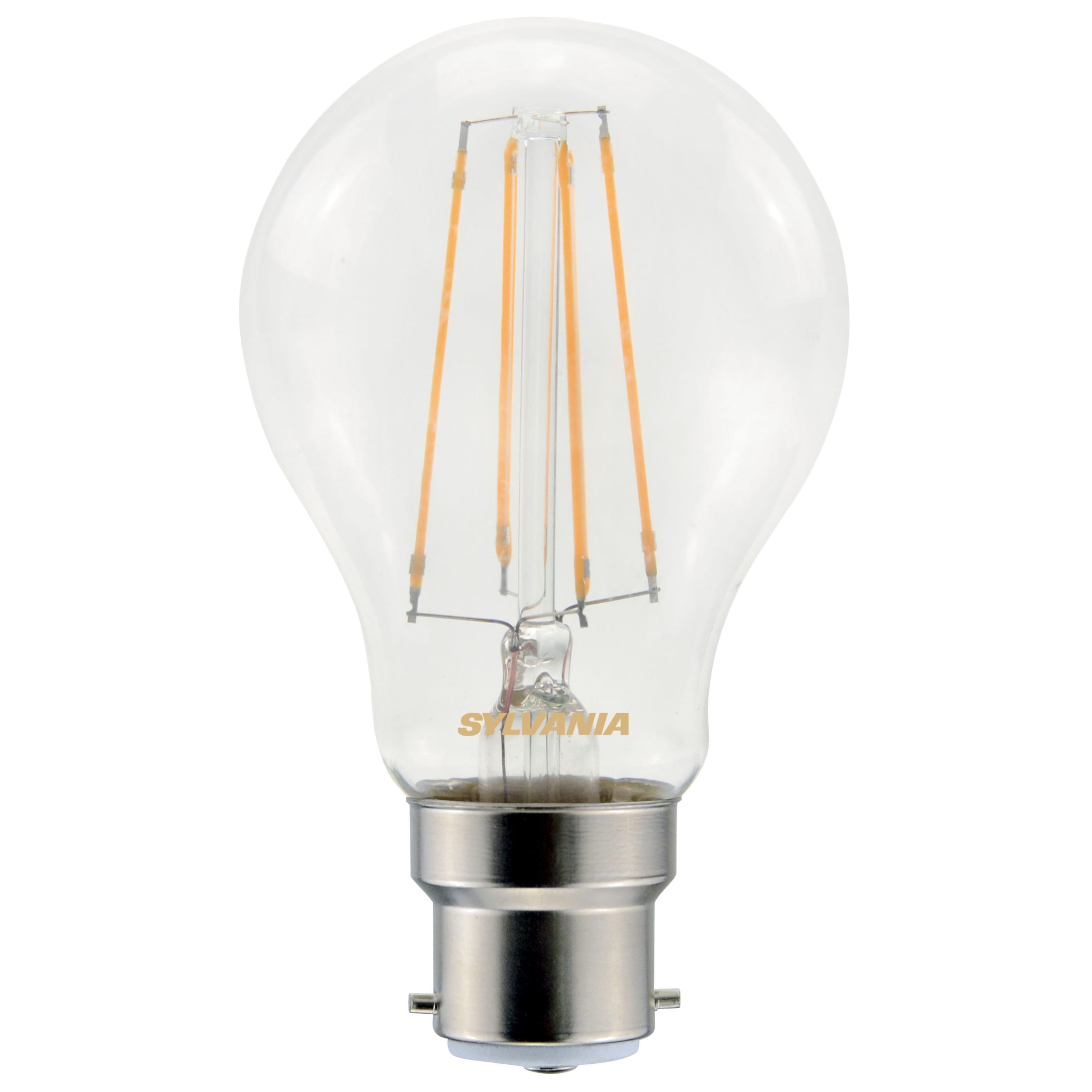 Sylvania 7W LED dimmable GLS light bulb B22 BC warm white 2700K 800lm 