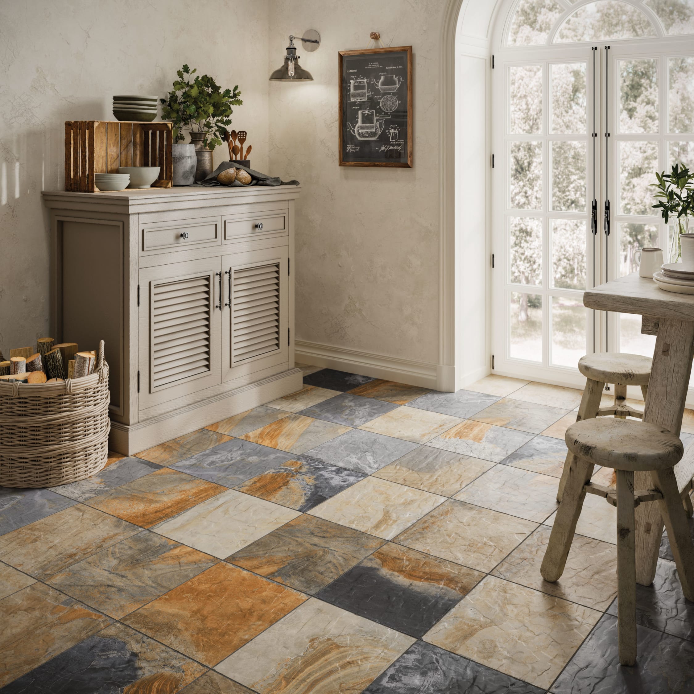 Wickes Multicolour Slate Effect Wall Floor Tile 333 x 333mm