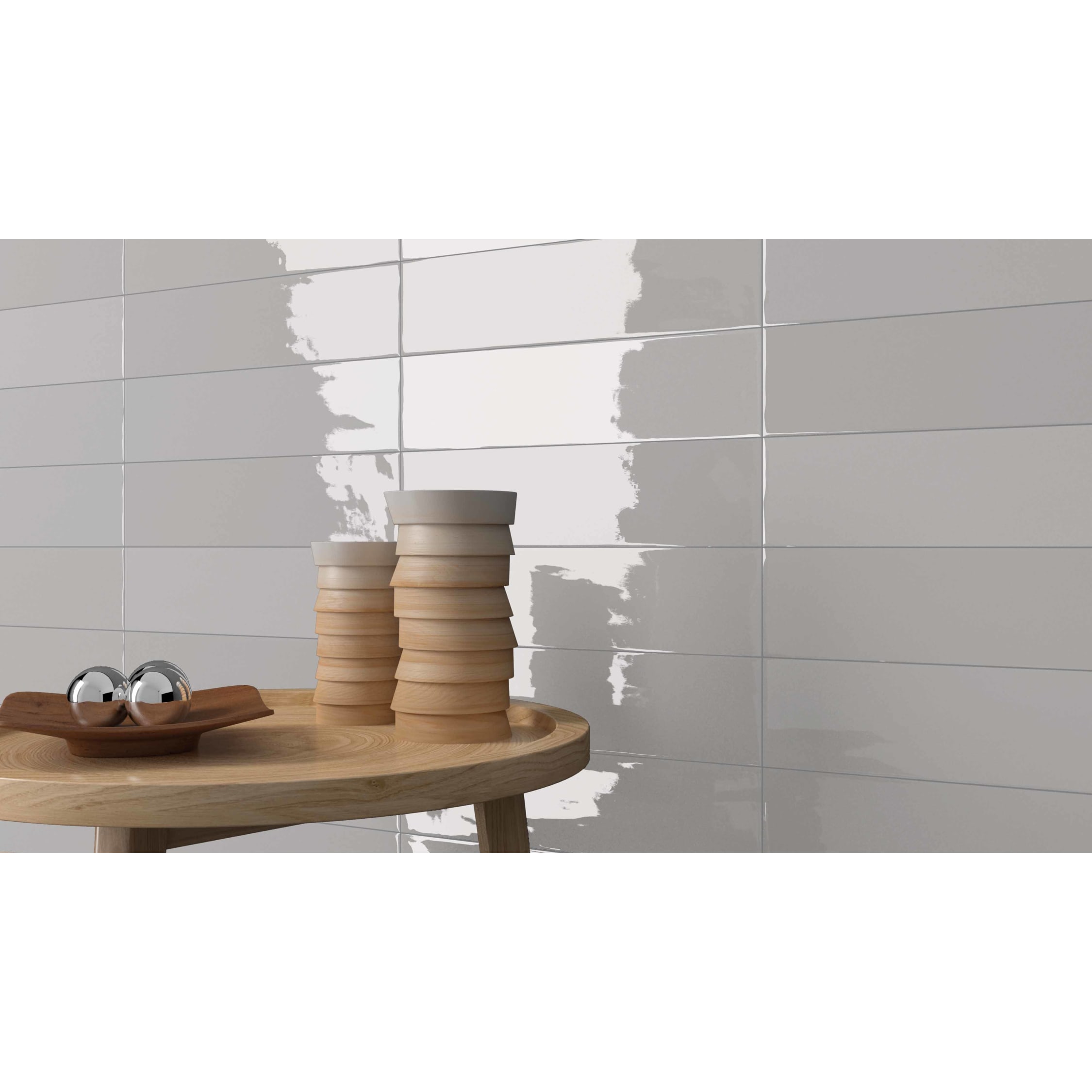 Wickes Boutique Flair Gradient Plain Grey Ceramic Wall Tile  18 x 18mm