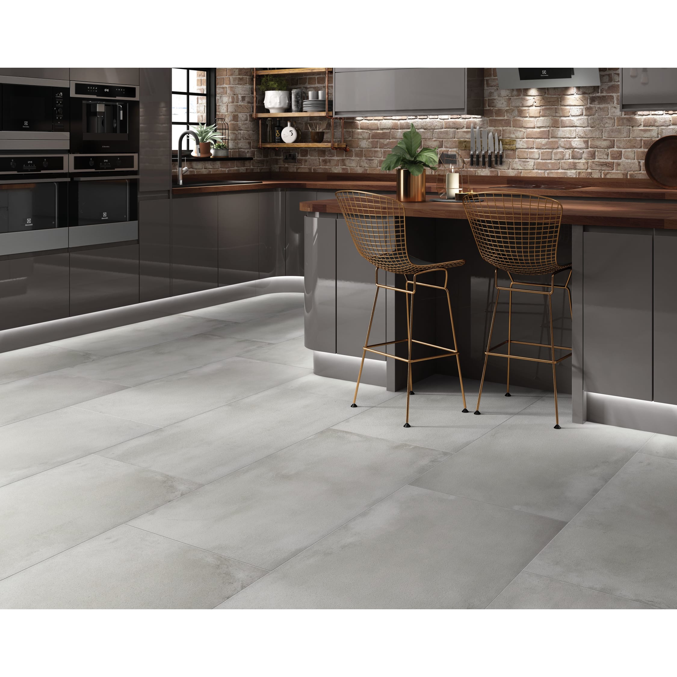 Wickes Boutique Memphis Grey Glazed Porcelain Floor Tile ...