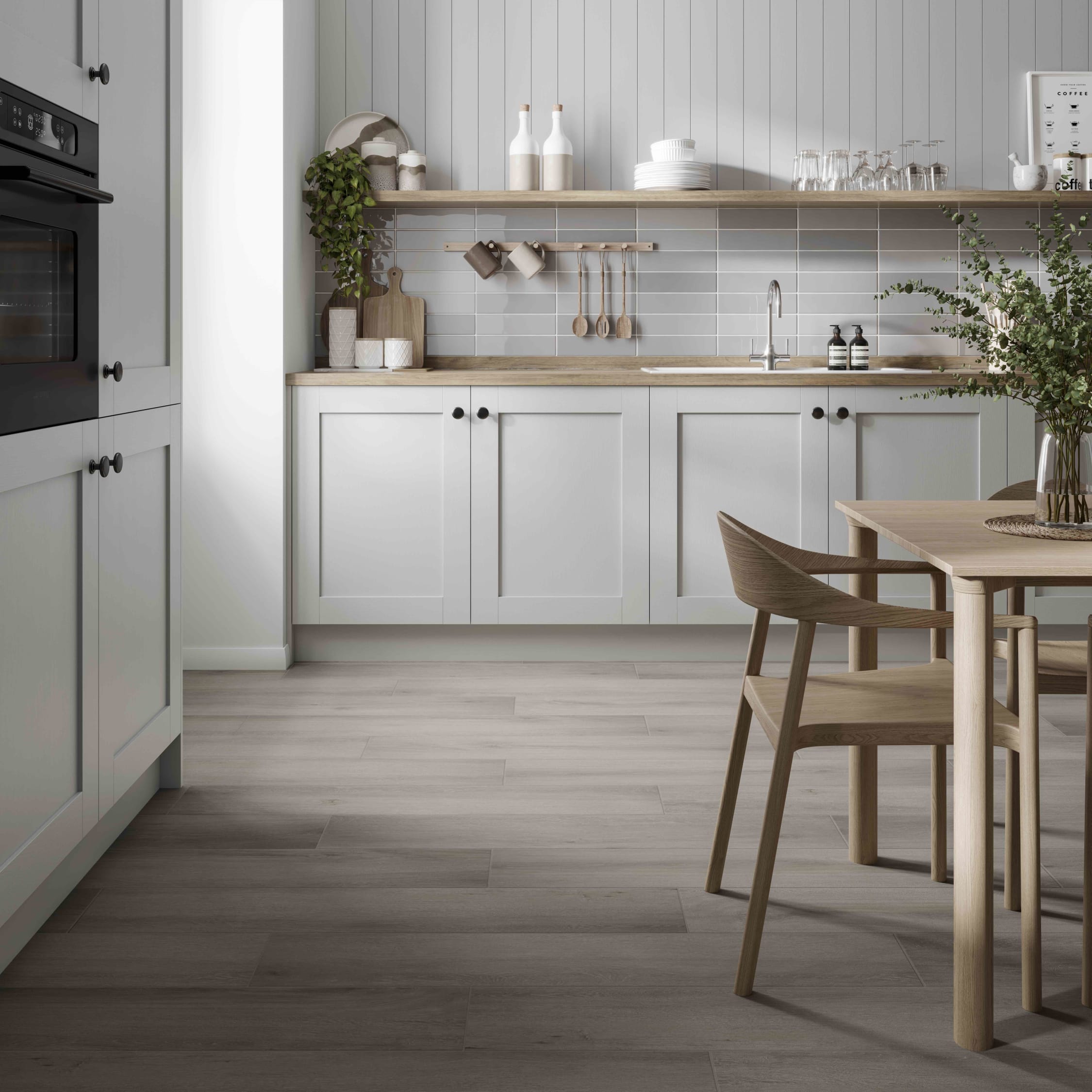 Wickes Boutique Maryland Grey Glazed Porcelain Wood Effect Wall