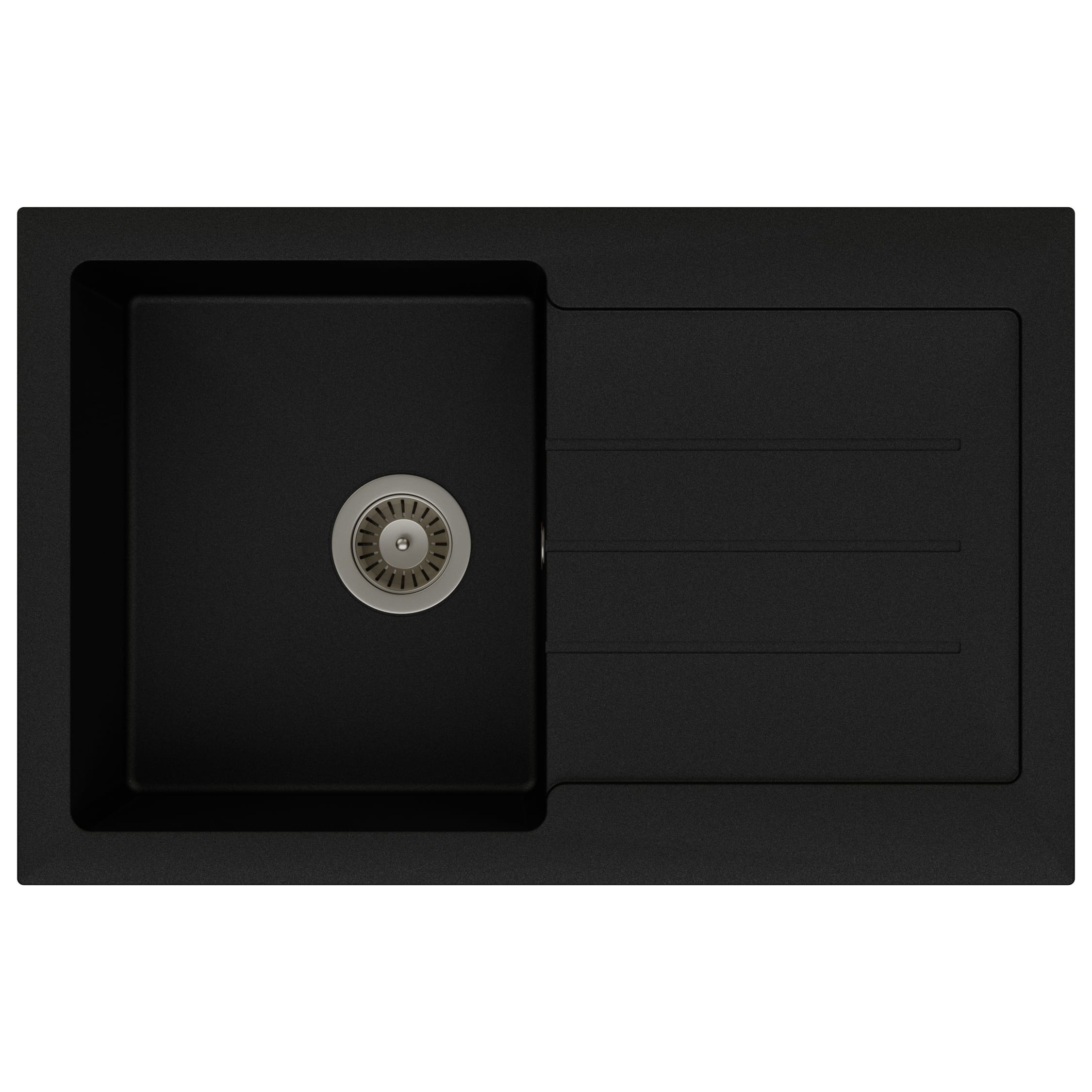 Abode Xcite 1 Bowl Granite Composite Kitchen Sink - Metallic Black
