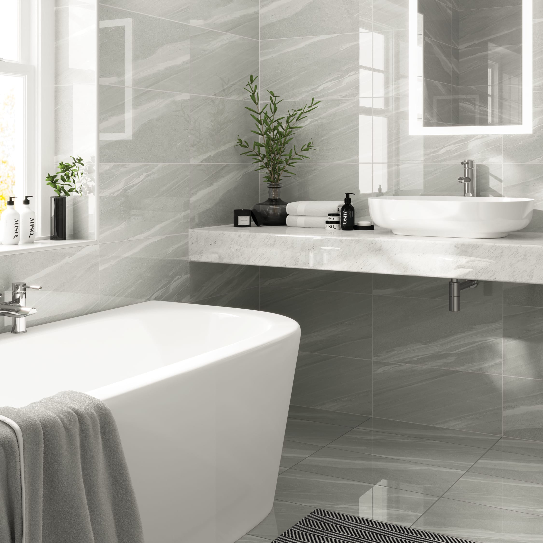 Grey Bathroom Tiles Wickes Rispa