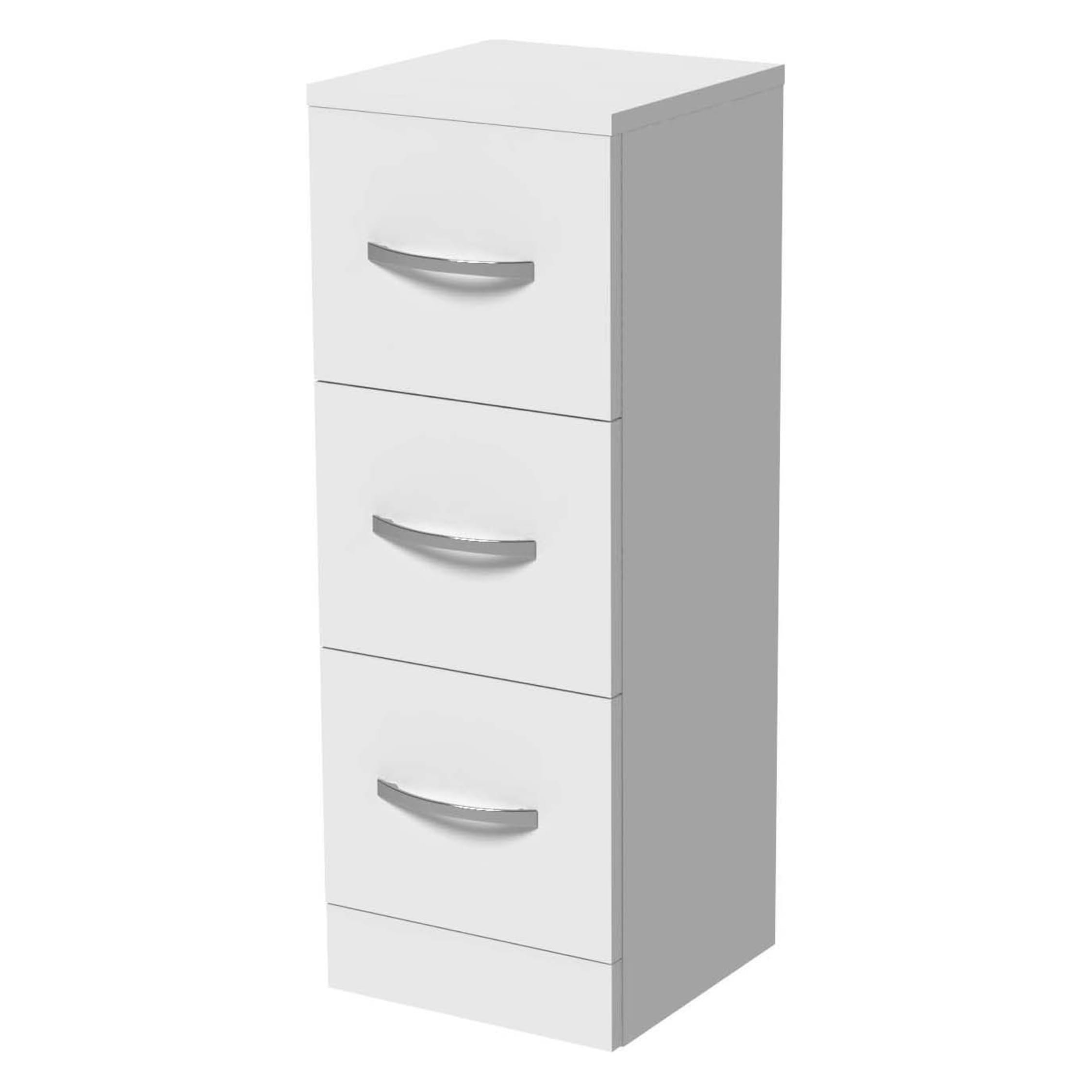 300mm 4 Draw Gloss White Bathroom Furniture Cabinet Storage Unit 