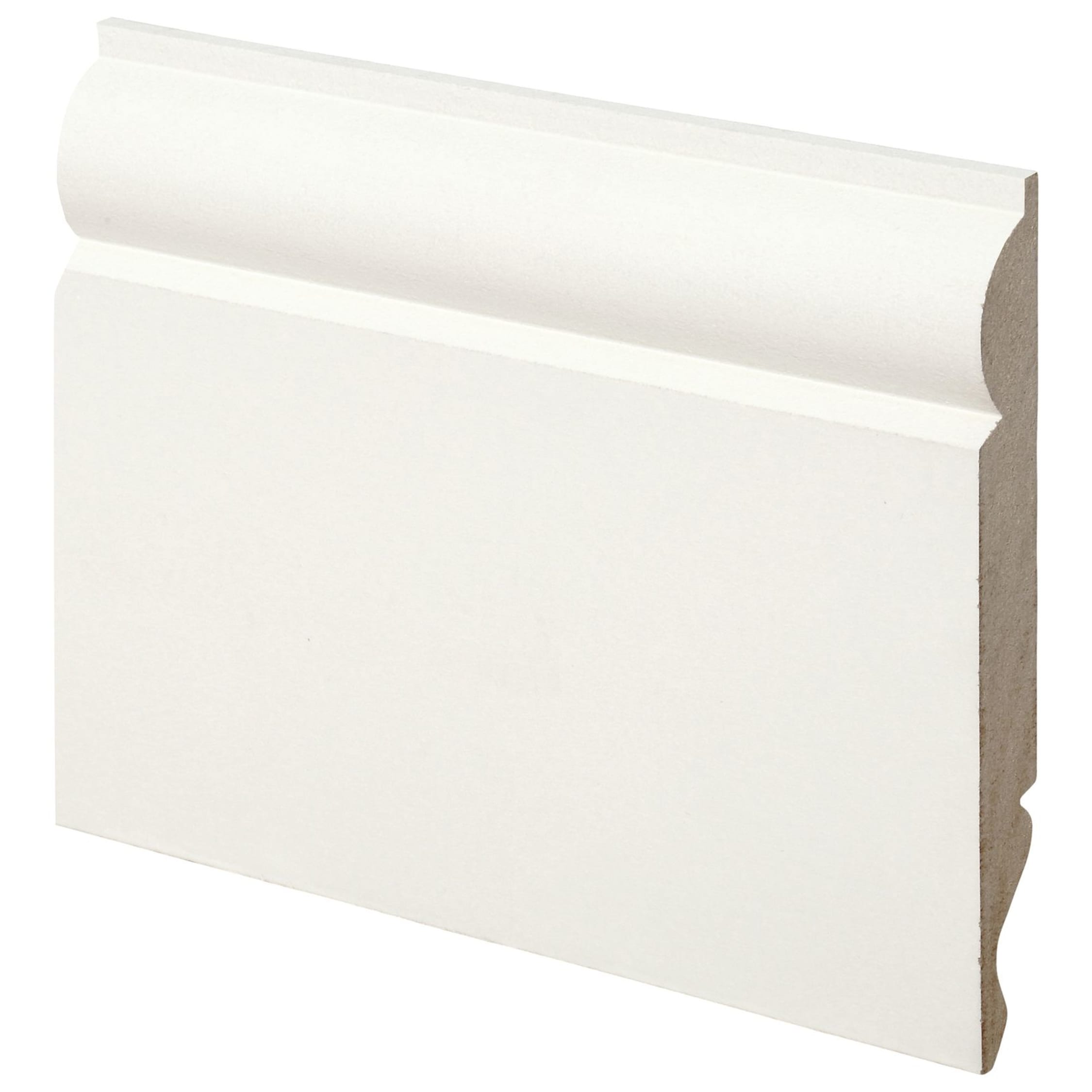 MDF Skirting Board Modern Pattern 23 White Primed  Choice of Heights and Lengths 