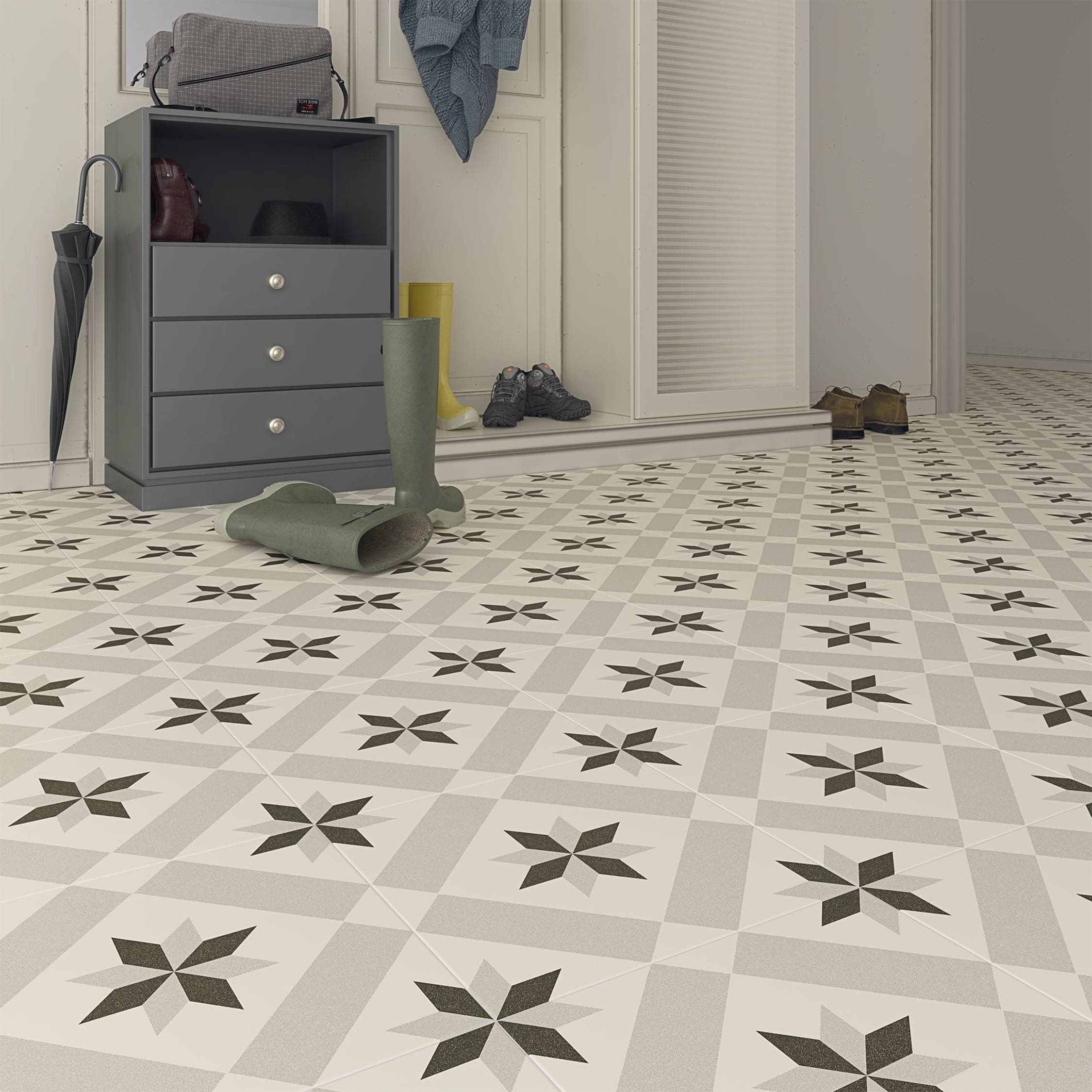 Wickes Canterbury Patterned Porcelain Wall & Floor Tile - 300 x 300mm -  Pack of 13 | Wickes.co.uk