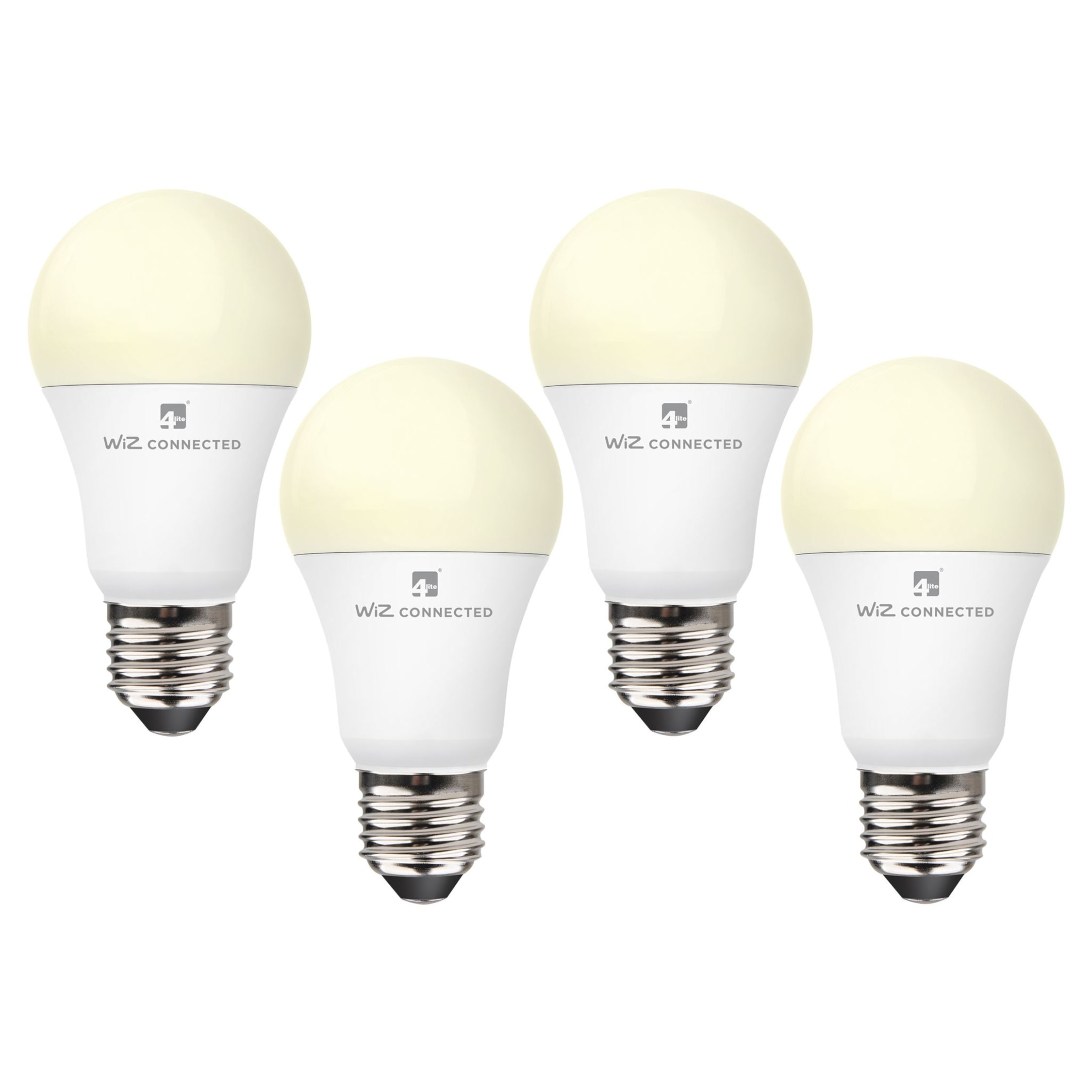 4lite WiZ Connected LED SMART E27 Light Bulbs - White - Pack of 4 |  Wickes.co.uk