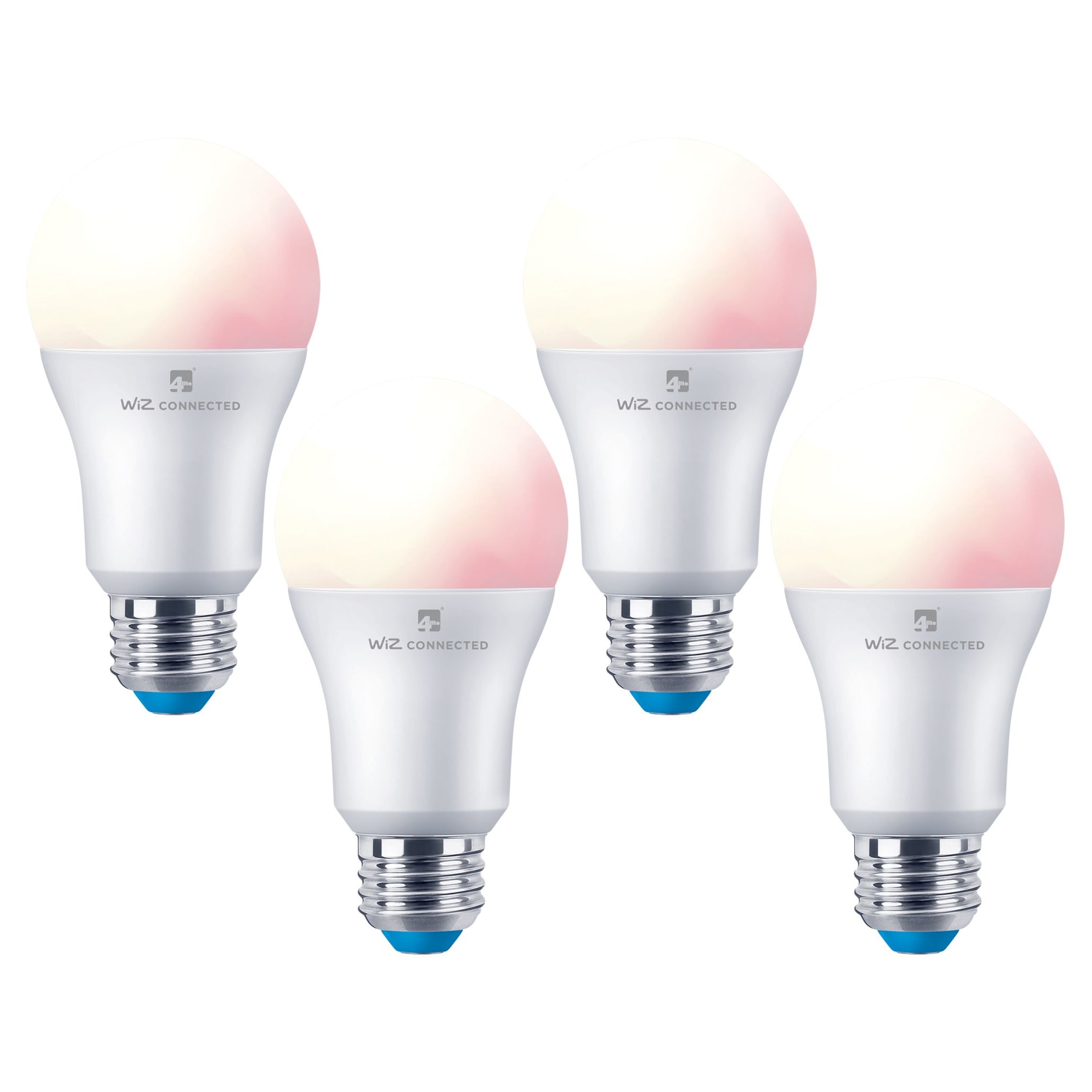 4lite WiZ Connected LED SMART E27 Light Bulbs - White & Colour - Pack of 4  | Wickes.co.uk