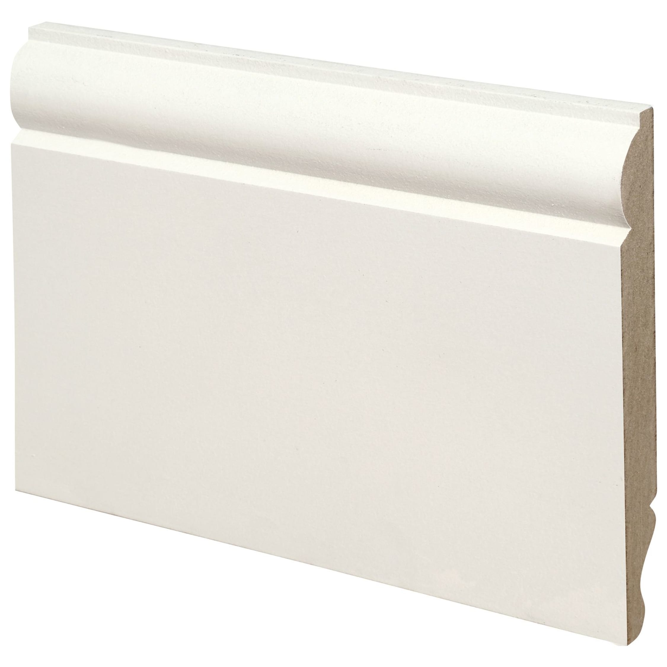 Pre-Primed MDF Skirting Board Bullnose 144 x 18mm  Free P&P pack sizes 