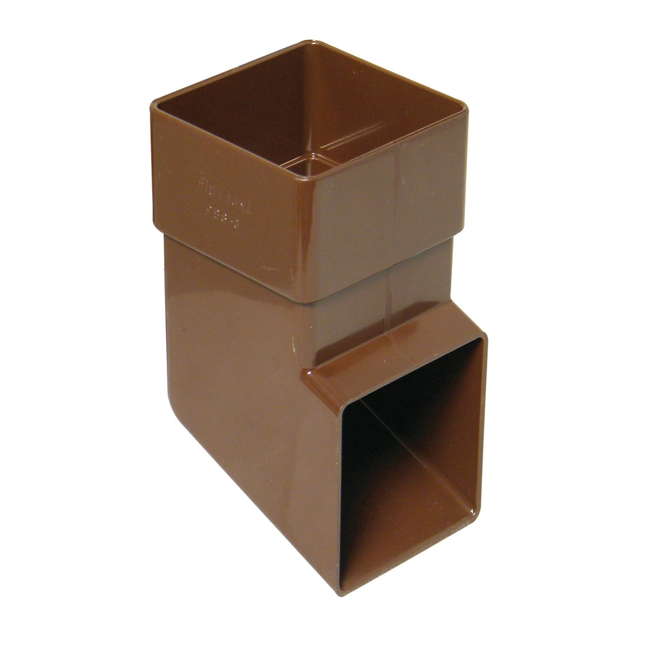 FLOPLAST 65mm Square Downpipe Shoe Brown 