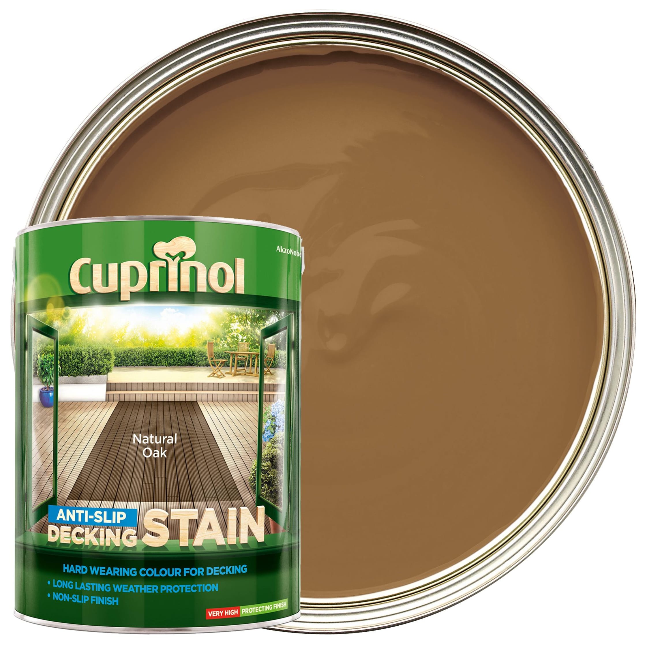 Cuprinol AntiSlip Decking Stain Natural Oak 5L ubicaciondepersonas