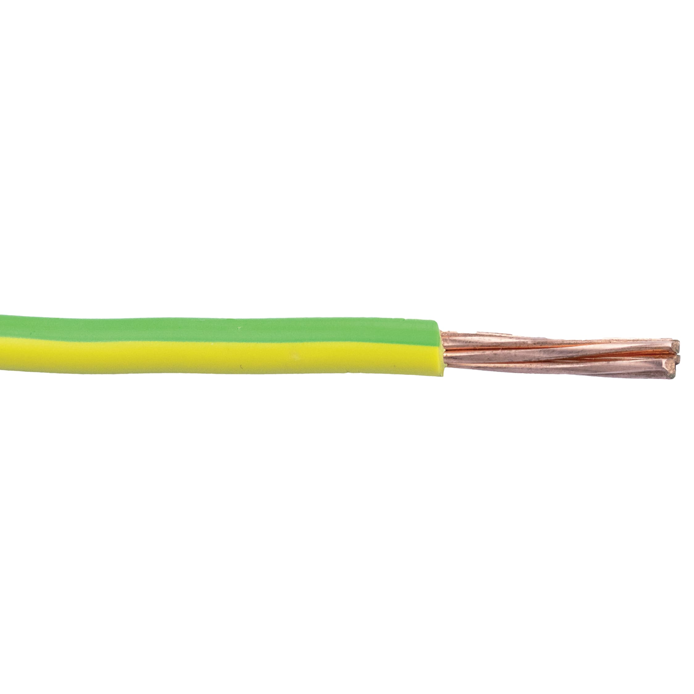 10mm Earth Bonding Electrical Cable Wire Core Green Yellow BASEC Approved 6491X 