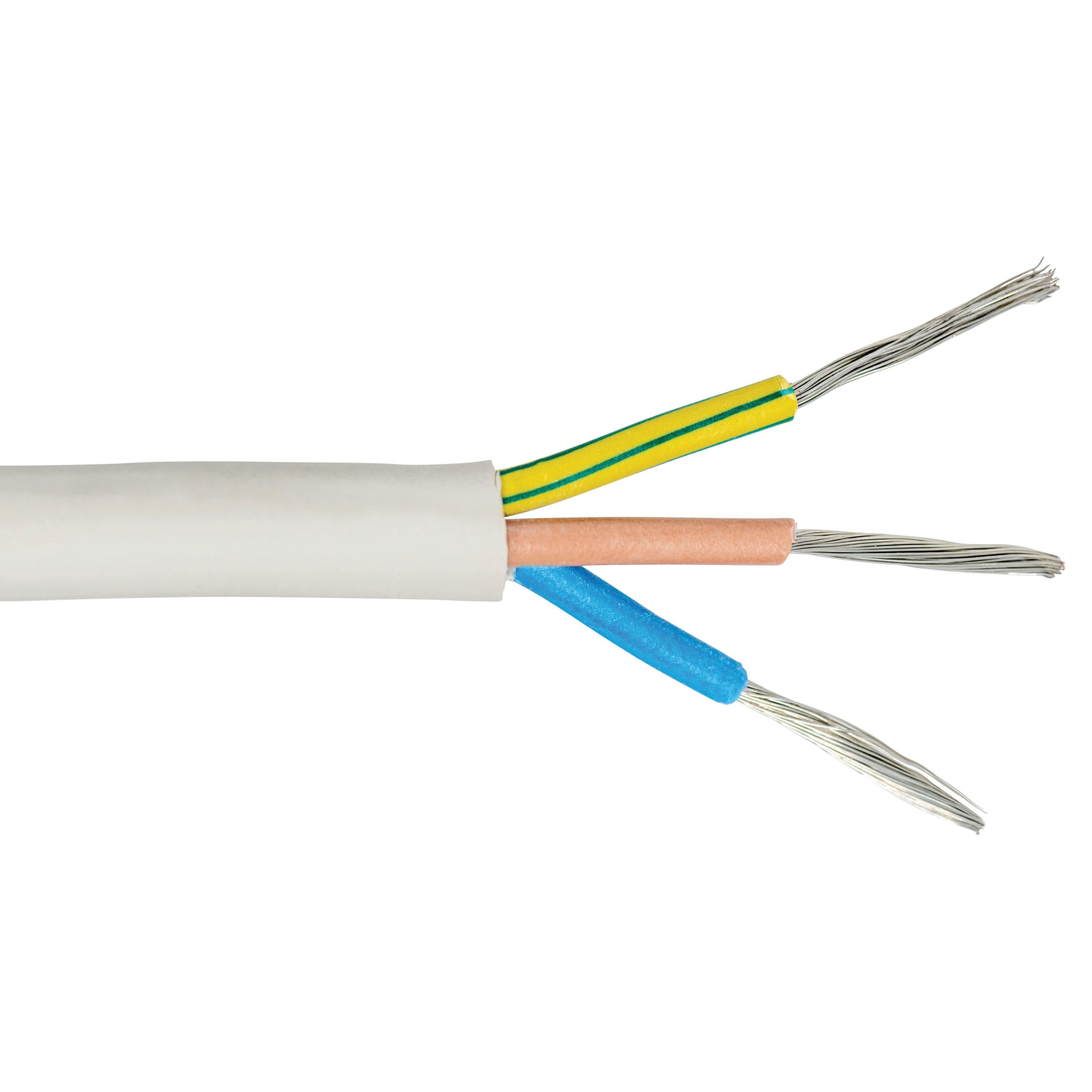 3 Core Heat Resistant Rubber Flexible Cable 31tq 2 5mm White 15m Wickes Co Uk