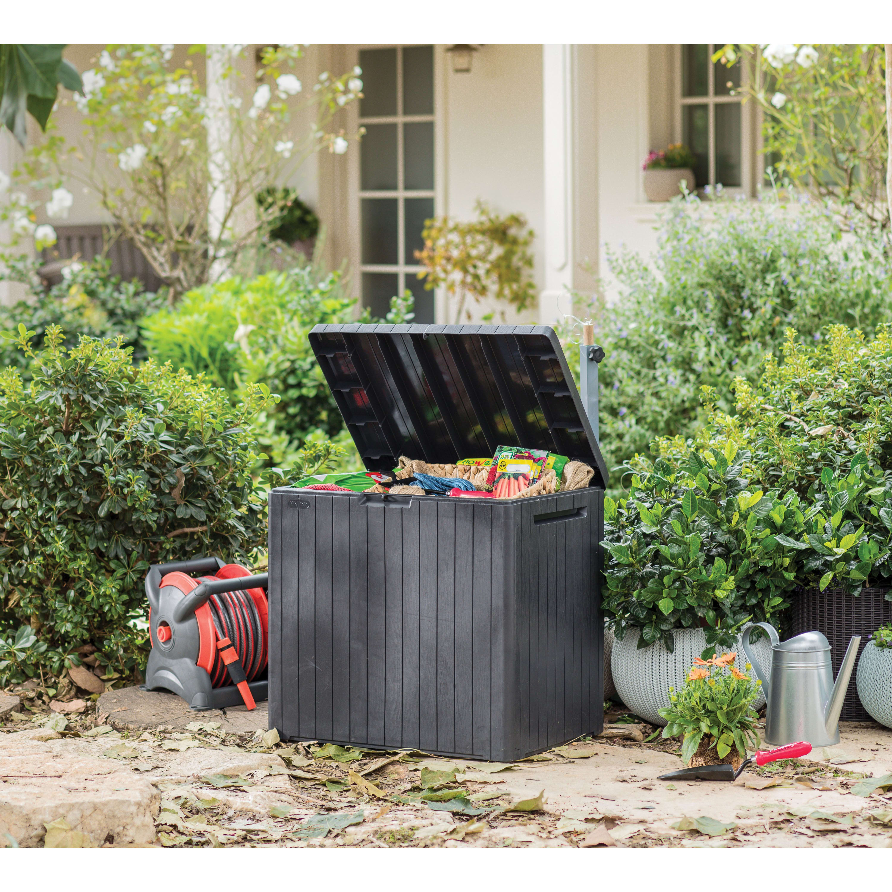 Save &pound5: Keter City Graphite Outdoor Garden Storage Box