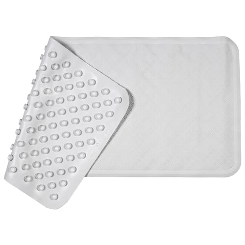 Croydex White Cotton Bathroom Rug - Super Soft, Slip-Resistant, 80x50cm
