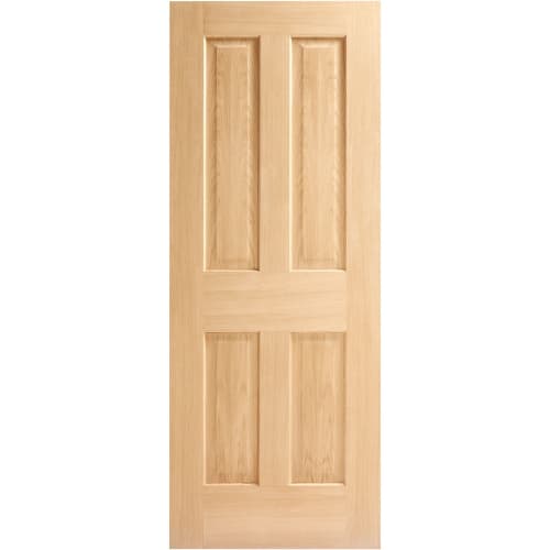 Wickes Cobham Oak Veneer 4 Panel Internal Door - 1981 x 686mm | Wickes.co.uk