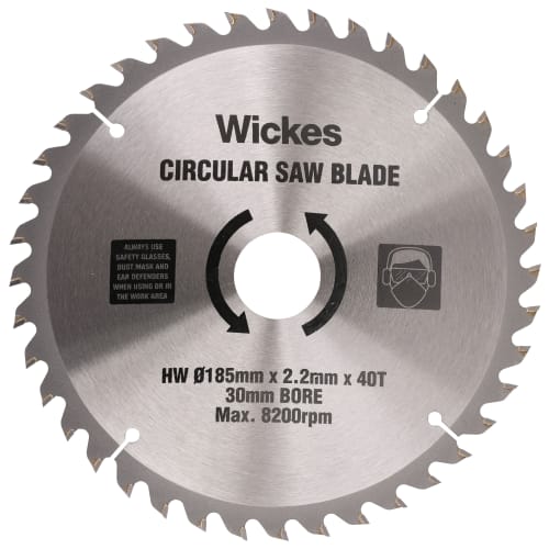 Wickes 40 Teeth Fine Cut Circular Saw Blade 185 x 30mm