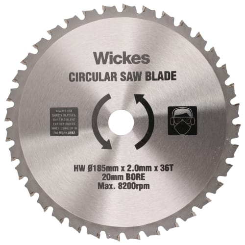 Wickes 36 Teeth Universal Wood Circular Saw Blade 185 X 20mm