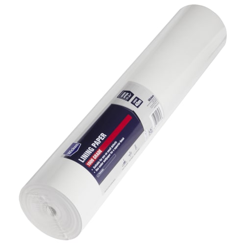 Wickes Lining Wallpaper 1000 Gauge Quad White 40m Wickes