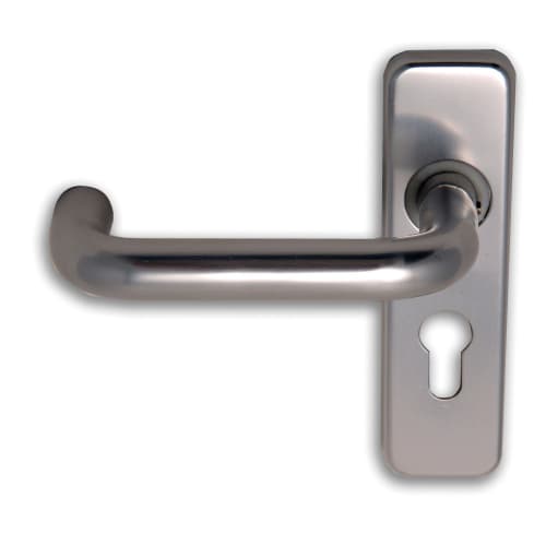 4FireDoors Roundbar Euro Profile Lock Lever Door Handle Satin