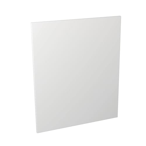 White gloss integrated shop dishwasher door