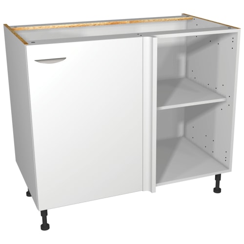 Wickes Dakota White Matt Slab Corner Base Unit 1000mm