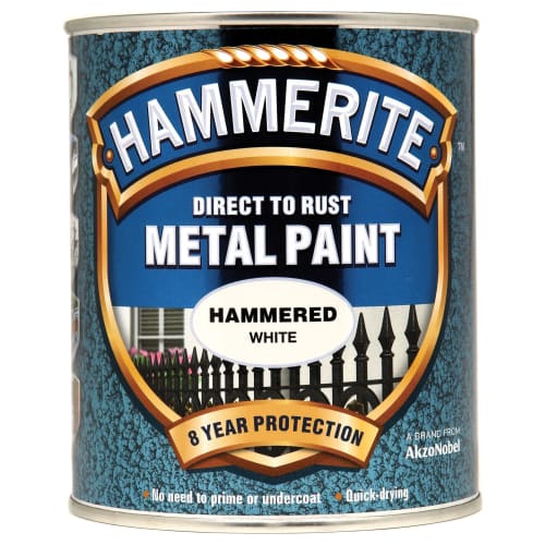 Hammerite Metal Hammered Paint White 750ml