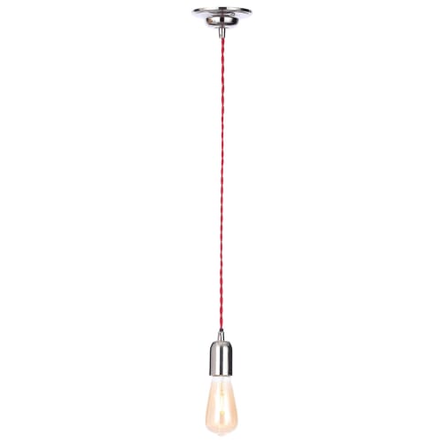 Inlight Twisted Nickel Red Dimmable Cable Pendant Light 42W E27 Wickes