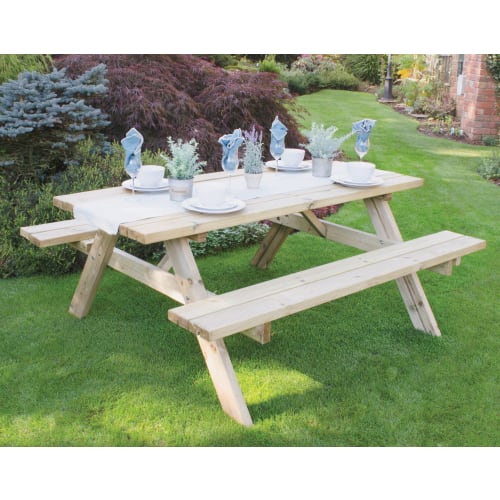 Forest Garden Rectangular Picnic Bench Table Large Wickes