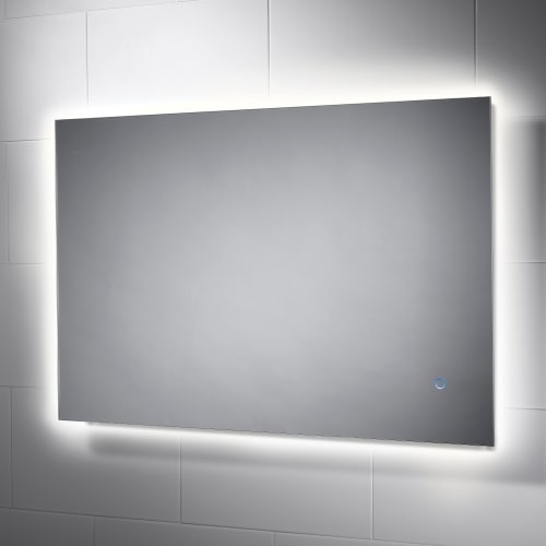 Sensio Albany Backlit LED Metal Glass Bathroom Mirror 600 x 900mm Wickes