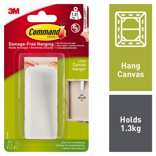 Command Large Picture Hangers, White, Damage-Free Hanging, 4 Pairs 