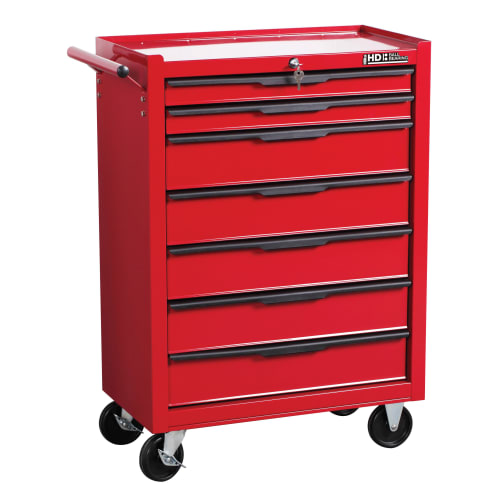 Hilka Heavy Duty 7 Drawer Tool Trolley Red Wickes