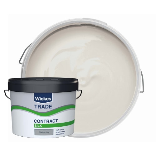 Wickes Trade Contract Silk Emulsion Paint - Shadow Grey - 10L | Wickes.Co.Uk