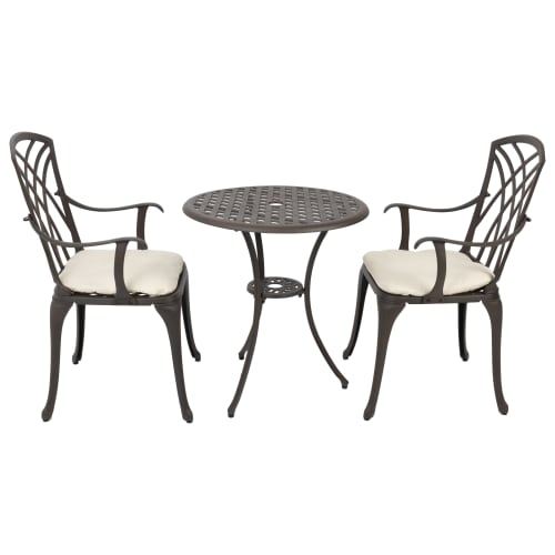 Charles Bentley Cast Aluminium Garden Bistro Set Black with