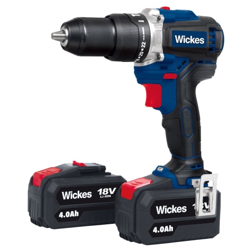 Wickes 18V 2 x 4.0Ah Li ion Cordless Brushless Combi Drill Wickes