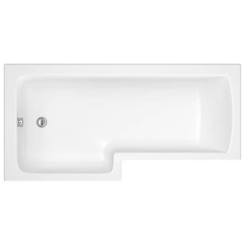 Wickes Veroli L Shaped Reinforced Left Hand Shower Bath 1700 x