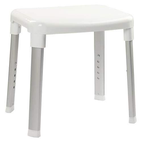 Croydex Adjustable Large Chrome White Shower Stool 425 x 420mm